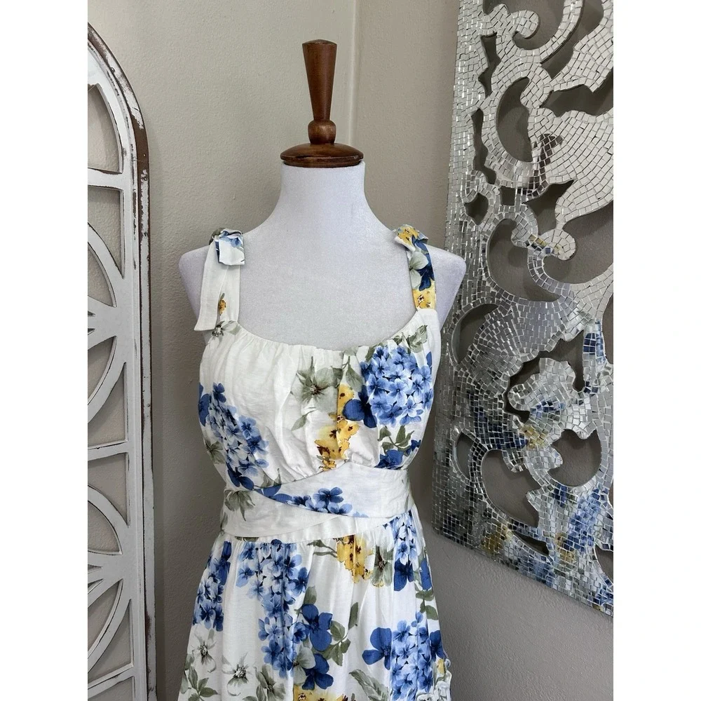 Kate And Lily SIZE 6 Cottagecore Feminine Floral Tiered Midi Sleeveless Dress - Picture 2 of 9